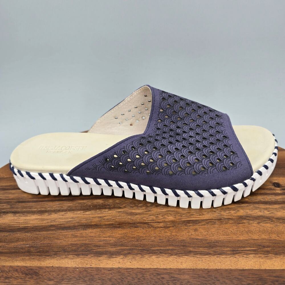 Ilse Jacobsen Shoes Women's 9.5 40 Blue Tulip Comfort Slip On Open Toe Sandals